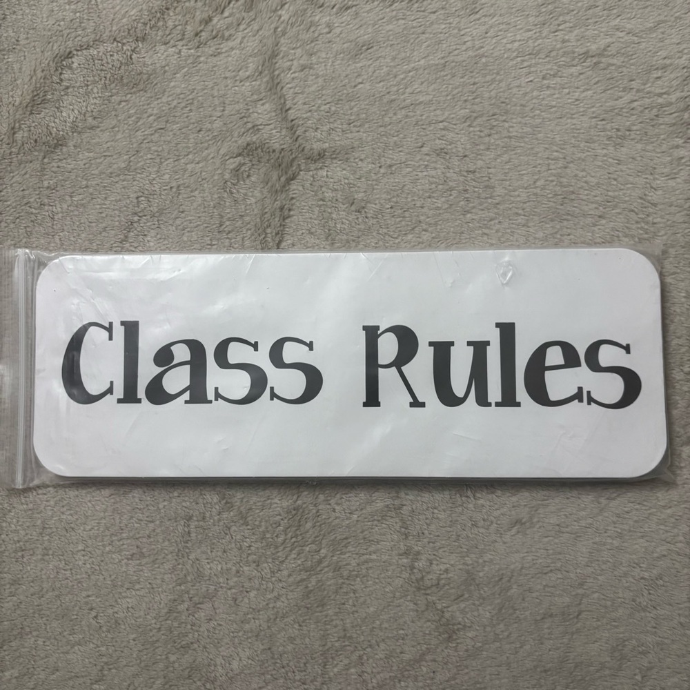 Pack of 15 Class Rules Sign